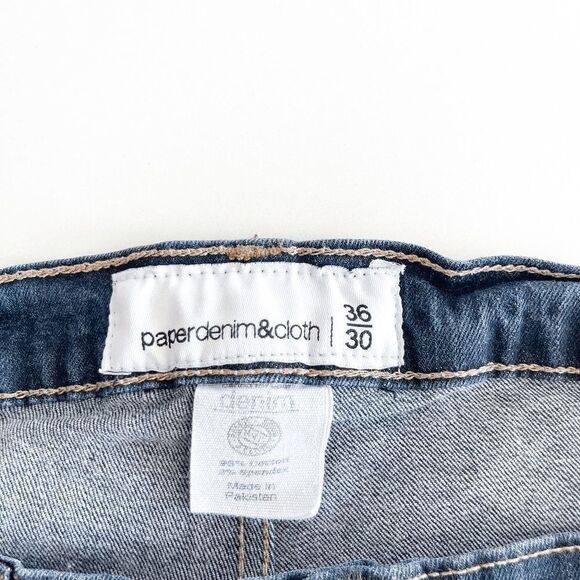 Paper Denim & Cloth Mens Denim Jeans Straight Mid Rise Blue Wash 36/30 - Picture 3 of 9